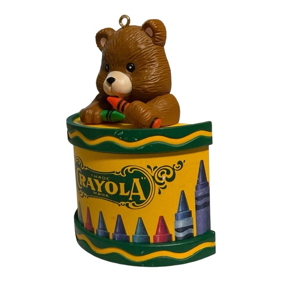 Crayola Teddy Bear Crayon Box Christmas Ornament by Binney & Smith Vintage 1992 - Picture 8 of 11